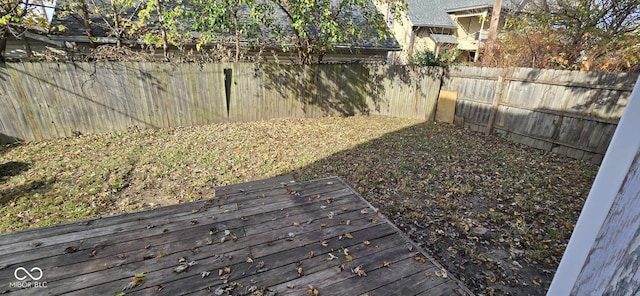 view of yard with a deck