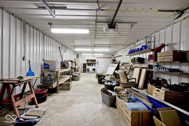 garage featuring a garage door opener