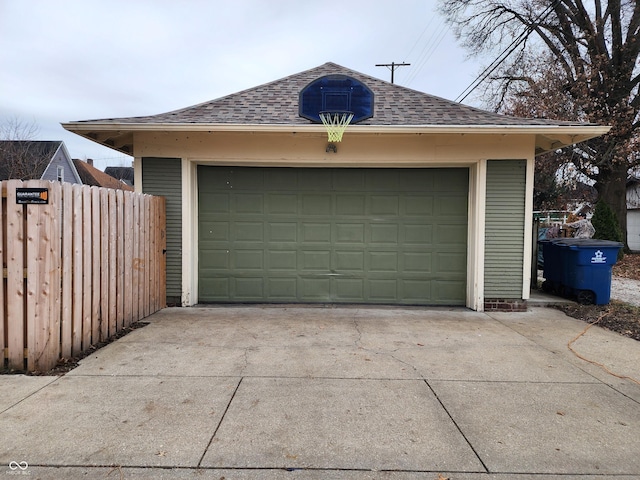 view of garage