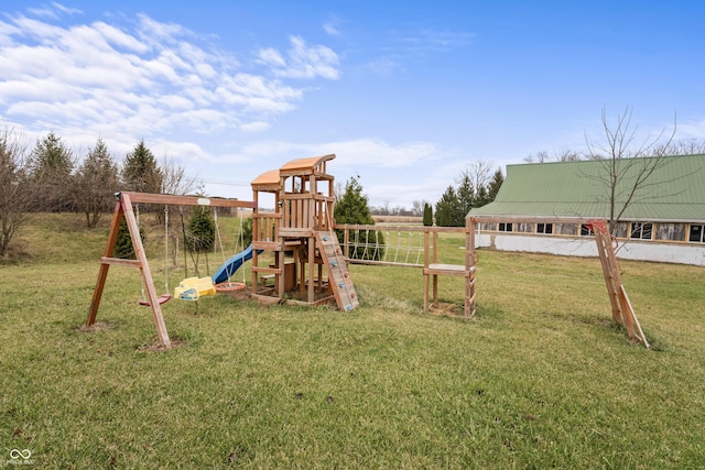 view of playground with a yard