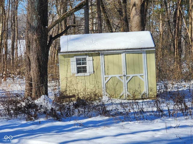 view of snow covered structure