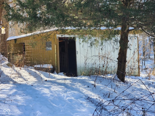 view of snow covered structure