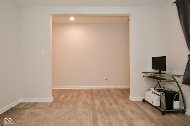 interior space featuring light wood-type flooring