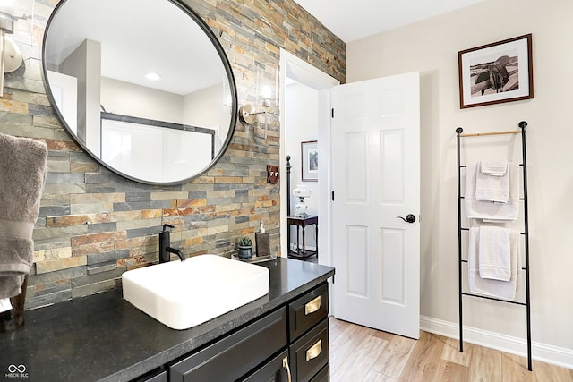 3441 S Overlook Pass, New Palestine, IN 46163 - bathroom featuring vanity and wood finished floors