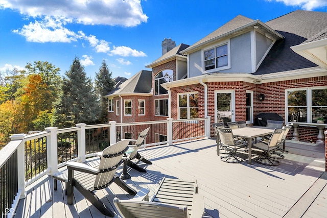 3441 S Overlook Pass, New Palestine, IN 46163 - deck featuring outdoor dining space and a grill