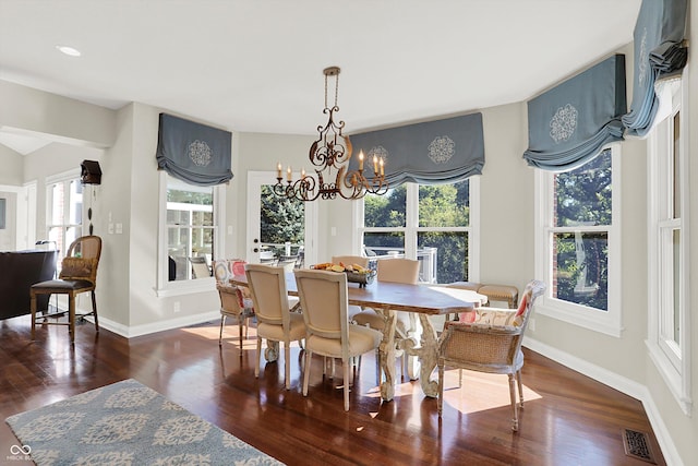 3441 S Overlook Pass, New Palestine, IN 46163 - dining room featuring a chandelier and wood finished floors