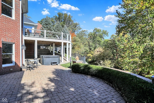 3441 S Overlook Pass, New Palestine, IN 46163 - patio / terrace featuring a hot tub and a patio area
