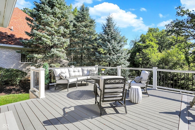 3441 S Overlook Pass, New Palestine, IN 46163 - deck with an outdoor hangout area