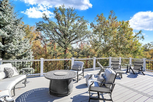 3441 S Overlook Pass, New Palestine, IN 46163 - wooden terrace with an outdoor hangout area