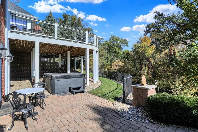 3441 S Overlook Pass, New Palestine, IN 46163 - view of patio featuring a hot tub