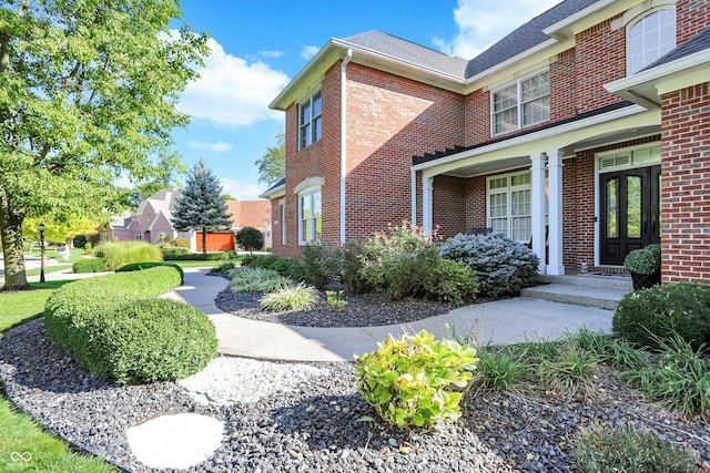 3441 S Overlook Pass, New Palestine, IN 46163 - view of home's exterior featuring brick siding and french doors