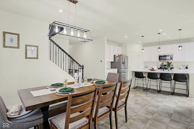 dining room with sink