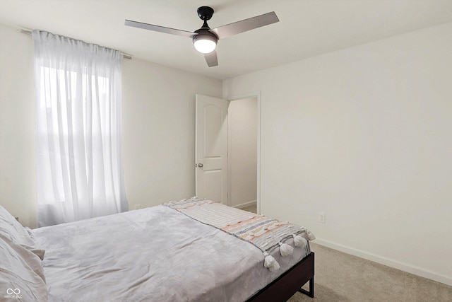 bedroom with carpet and ceiling fan