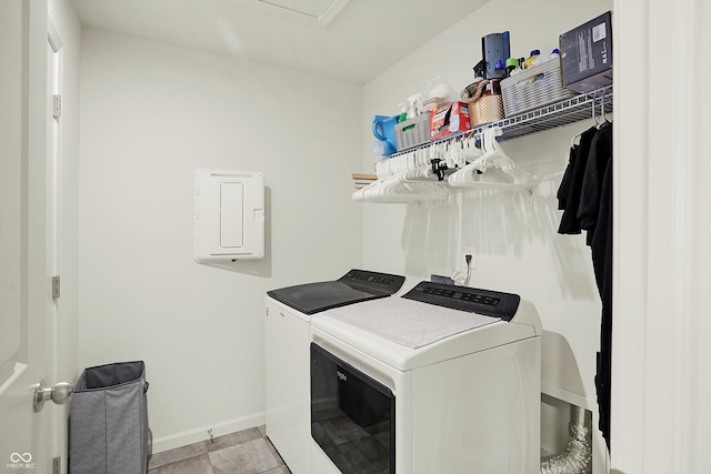 washroom with separate washer and dryer