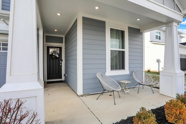 entrance to property with a porch