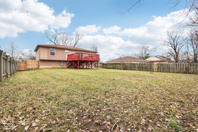 view of yard featuring a deck