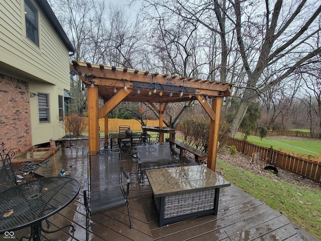 deck with a pergola