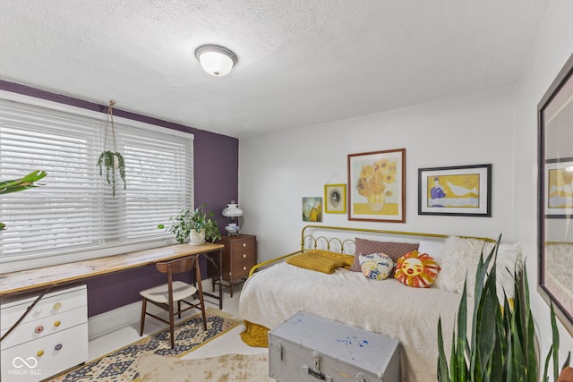 bedroom with a textured ceiling