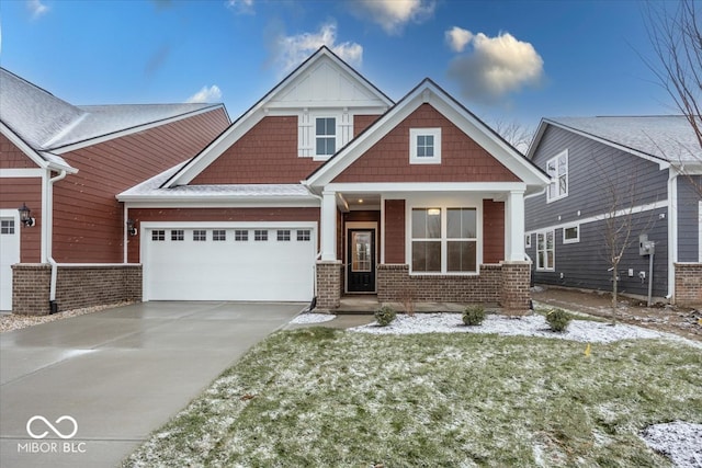 craftsman-style house with a garage