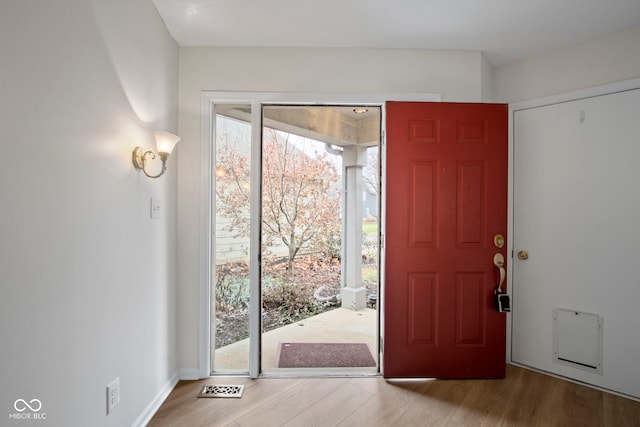 foyer featuring light hardwood / wood-style floors