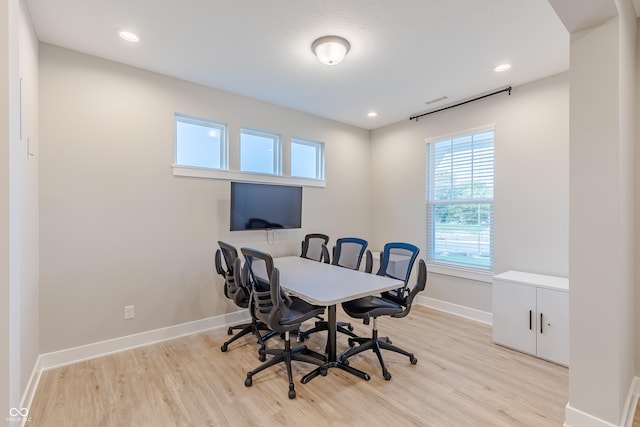 office featuring light hardwood / wood-style floors