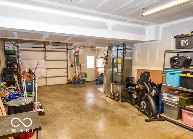 garage with electric panel