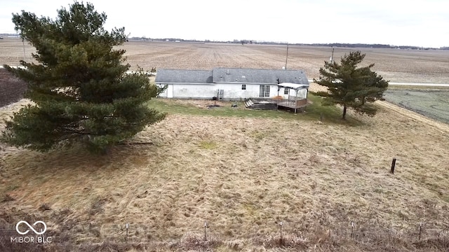 aerial view featuring a rural view