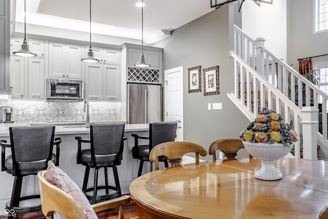 dining area with sink