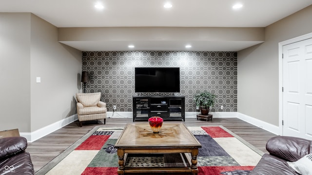 living room featuring hardwood / wood-style floors