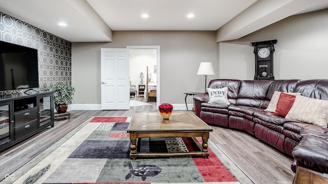 living room featuring hardwood / wood-style flooring