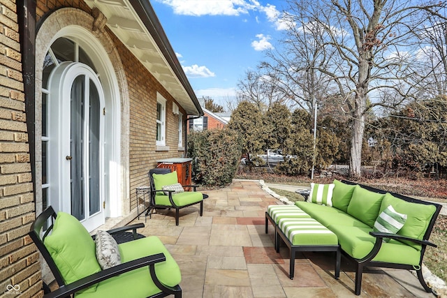 view of patio / terrace featuring an outdoor living space