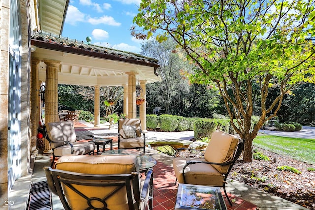 view of patio with a gazebo