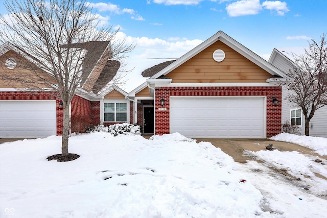 view of front of home with a garage