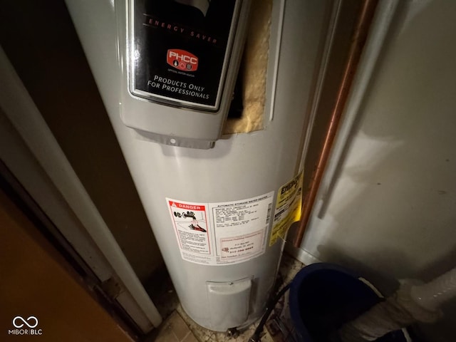 interior details with water heater