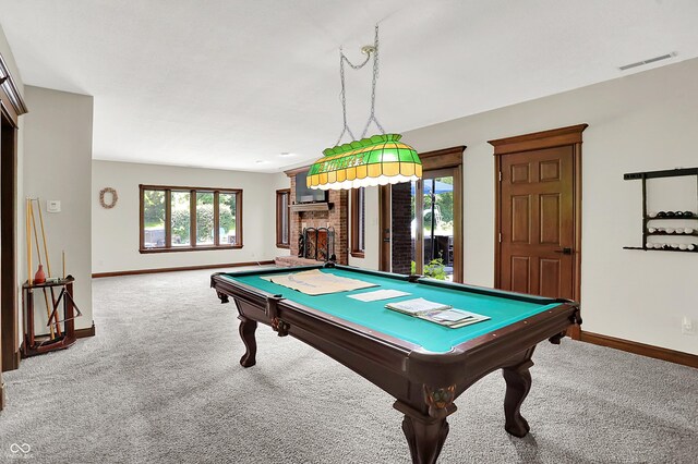 3592 W Smokey Row Rd, Bargersville, IN 46106 - rec room with carpet flooring and pool table