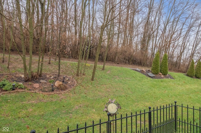 view of yard with fence