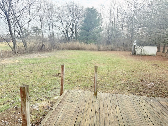 view of yard with a deck