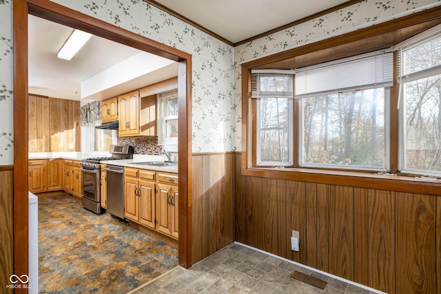 kitchen with sink and stainless steel appliances