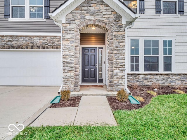 entrance to property with a garage