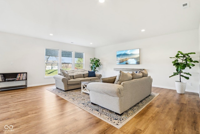 living room featuring hardwood / wood-style floors