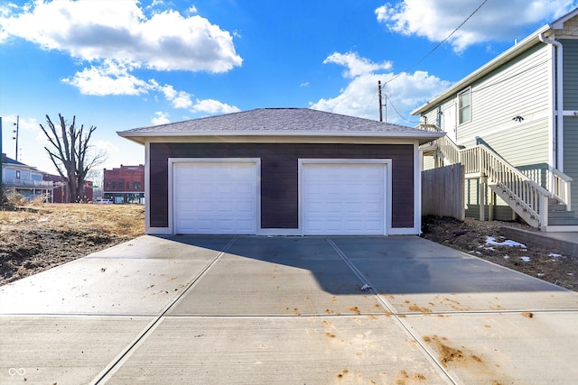 view of detached garage