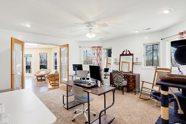 office with ceiling fan