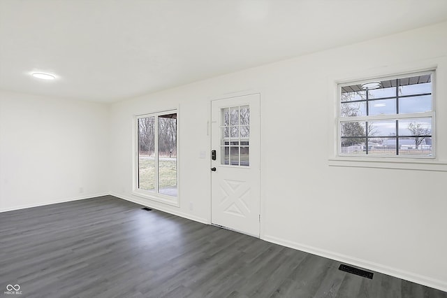 foyer featuring dark wood-type flooring