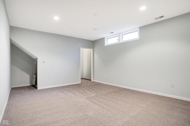 basement with carpet floors