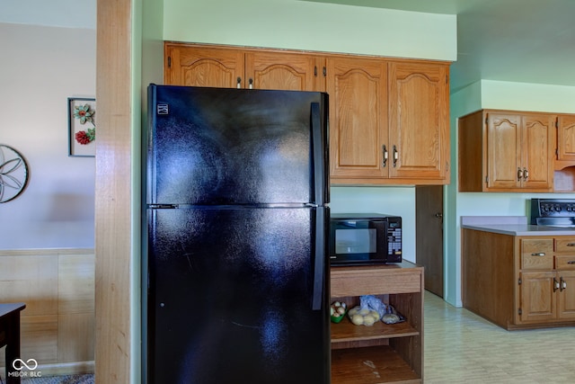 kitchen with black appliances