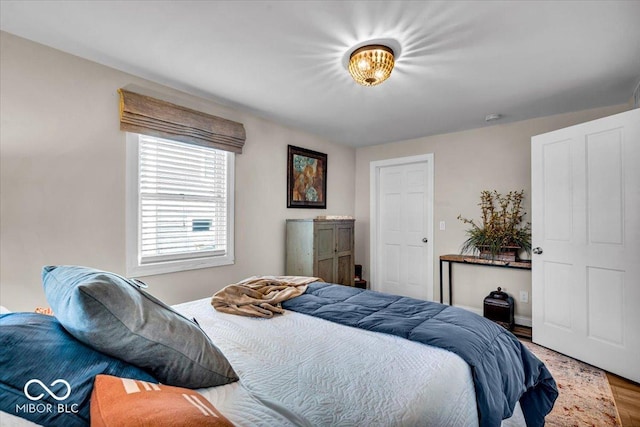 bedroom featuring wood-type flooring