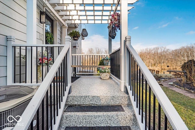 exterior space with a pergola