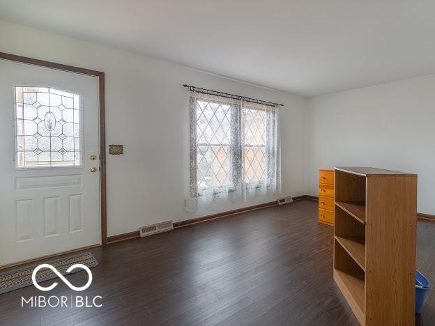 foyer entrance featuring dark hardwood / wood-style flooring