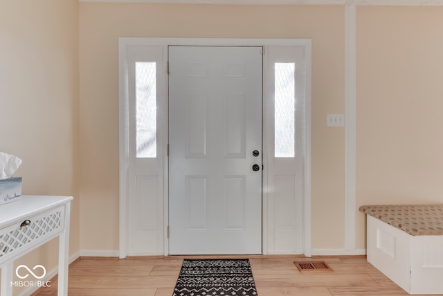 foyer featuring light hardwood / wood-style floors