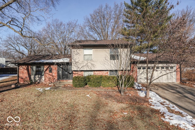 split level home with a garage